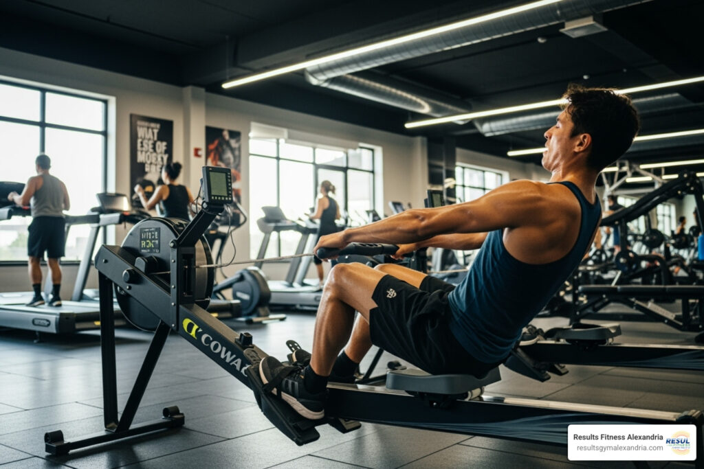 Rowing machine workout